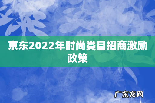 京东2022年时尚类目招商激励政策