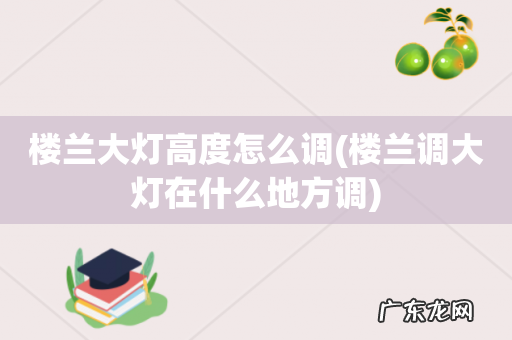 楼兰调大灯在什么地方调 楼兰大灯高度怎么调