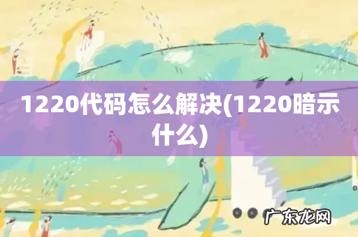 1220暗示什么 1220代码怎么解决