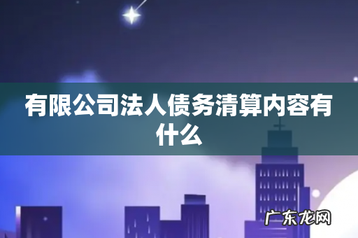 有限公司法人债务清算内容有什么