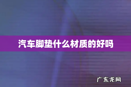 汽车脚垫什么材质的好吗