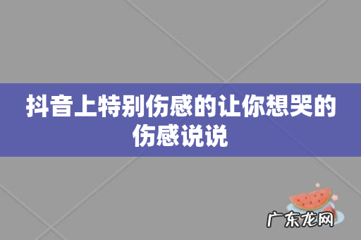 抖音上特别伤感的让你想哭的伤感说说