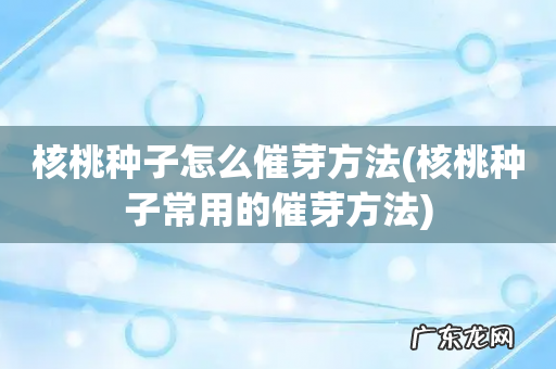 核桃种子常用的催芽方法 核桃种子怎么催芽方法