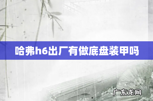 哈弗h6出厂有做底盘装甲吗