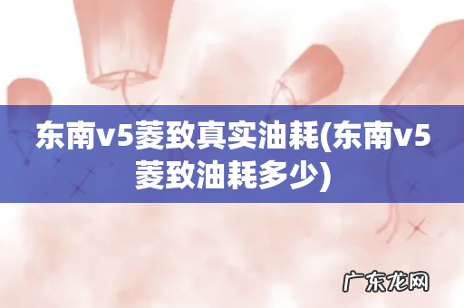 东南v5菱致油耗多少 东南v5菱致真实油耗