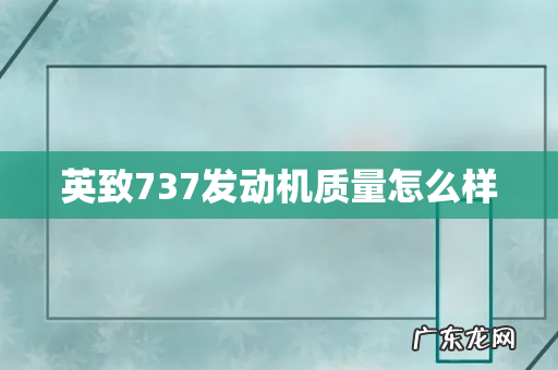 英致737发动机质量怎么样