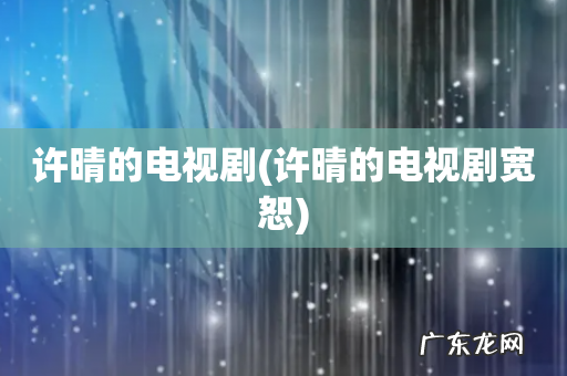许晴的电视剧宽恕 许晴的电视剧