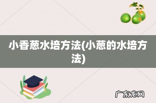 小葱的水培方法 小香葱水培方法