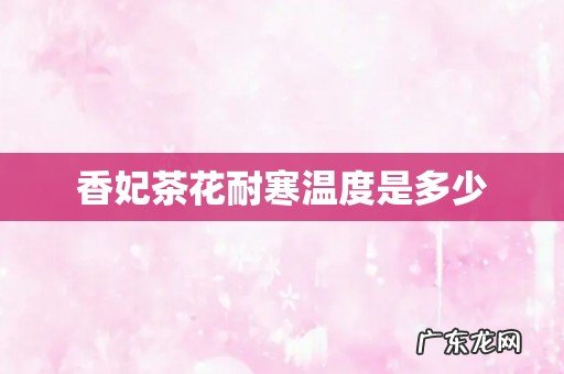 香妃茶花耐寒温度是多少