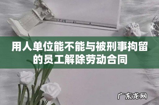 用人单位能不能与被刑事拘留的员工解除劳动合同