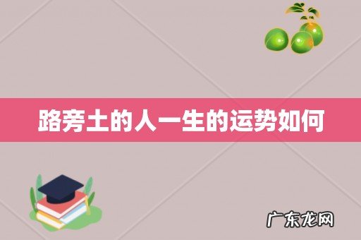 路旁土的人一生的运势如何