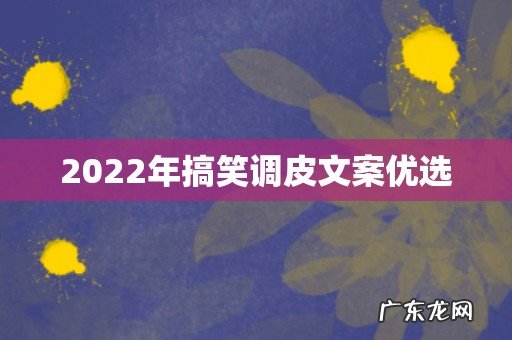 2022年搞笑调皮文案优选