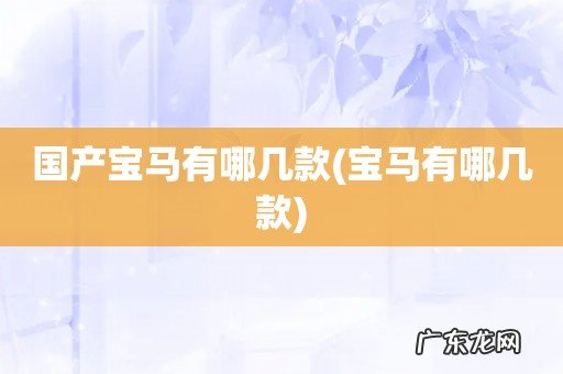 宝马有哪几款 国产宝马有哪几款