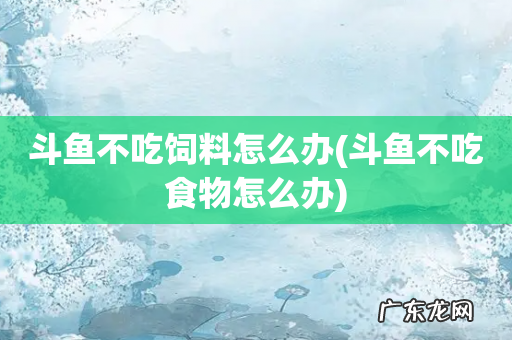 斗鱼不吃食物怎么办 斗鱼不吃饲料怎么办