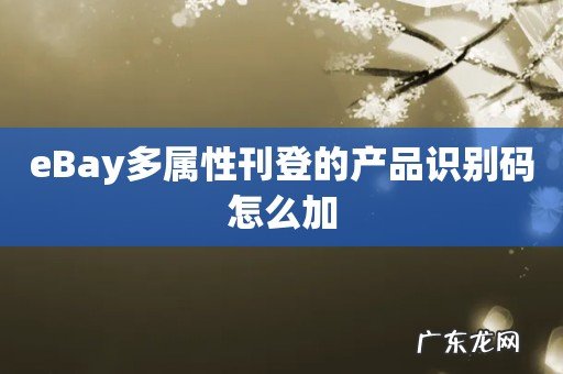eBay多属性刊登的产品识别码怎么加