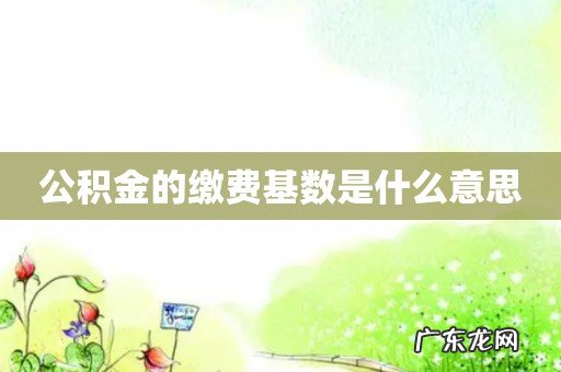 公积金的缴费基数是什么意思