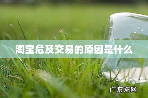 淘宝危及交易的原因是什么