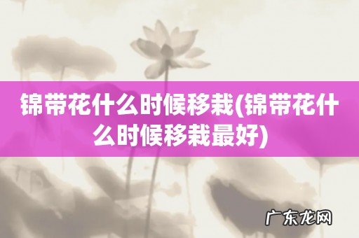 锦带花什么时候移栽最好 锦带花什么时候移栽