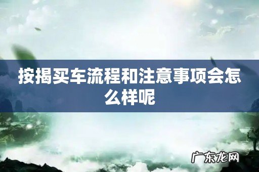 按揭买车流程和注意事项会怎么样呢