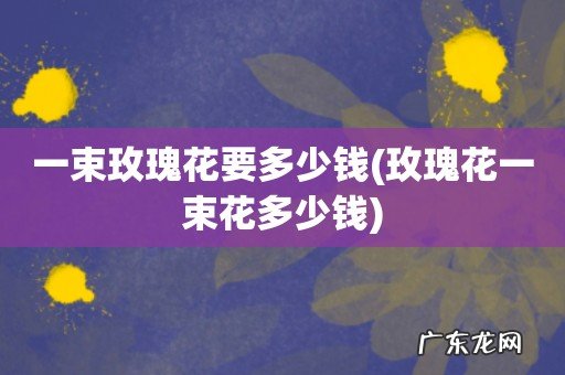 玫瑰花一束花多少钱 一束玫瑰花要多少钱