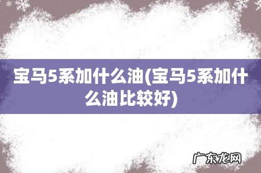 宝马5系加什么油比较好 宝马5系加什么油