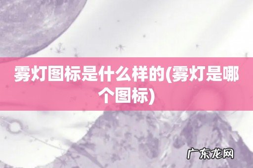 雾灯是哪个图标 雾灯图标是什么样的