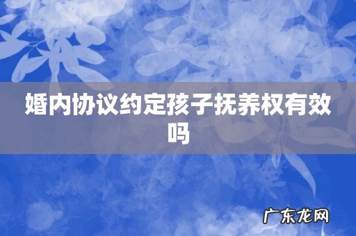 婚内协议约定孩子抚养权有效吗