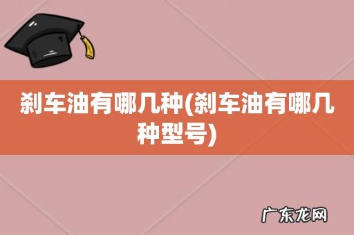 刹车油有哪几种型号 刹车油有哪几种