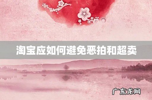 淘宝应如何避免恶拍和超卖
