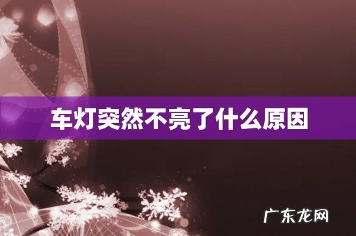 车灯突然不亮了什么原因