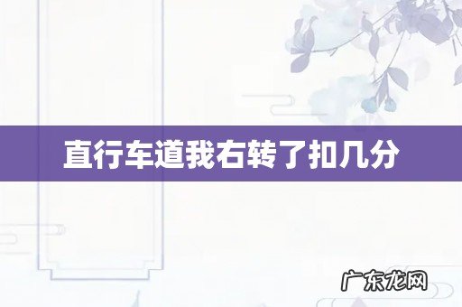 直行车道我右转了扣几分