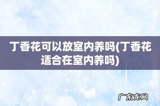 丁香花适合在室内养吗 丁香花可以放室内养吗