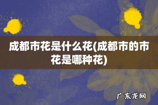 成都市的市花是哪种花 成都市花是什么花