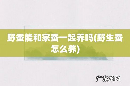 野生蚕怎么养 野蚕能和家蚕一起养吗