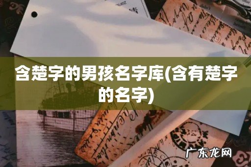 含有楚字的名字 含楚字的男孩名字库