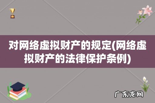 网络虚拟财产的法律保护条例 对网络虚拟财产的规定
