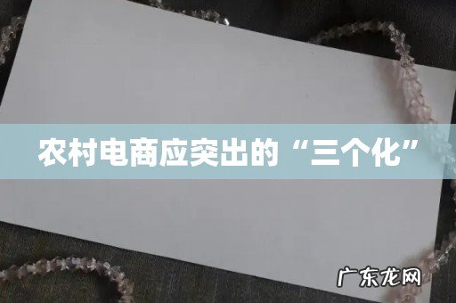 农村电商应突出的“三个化”