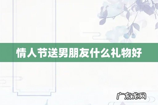 情人节送男朋友什么礼物好