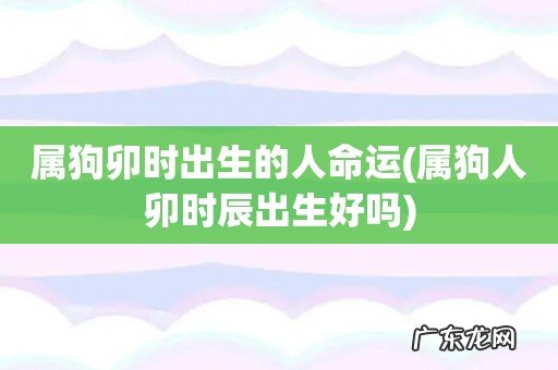 属狗人卯时辰出生好吗 属狗卯时出生的人命运