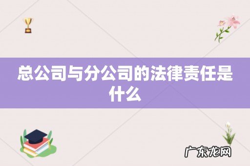 总公司与分公司的法律责任是什么