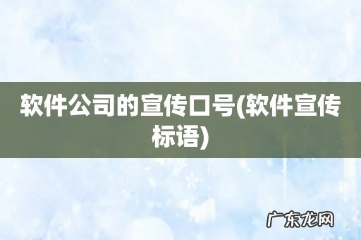 软件宣传标语 软件公司的宣传口号