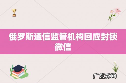 俄罗斯通信监管机构回应封锁微信