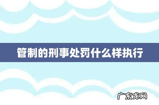 管制的刑事处罚什么样执行