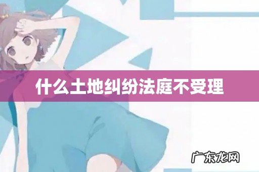 什么土地纠纷法庭不受理