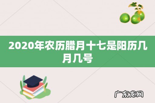 2020年农历腊月十七是阳历几月几号