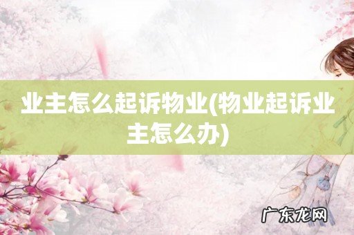 物业起诉业主怎么办 业主怎么起诉物业