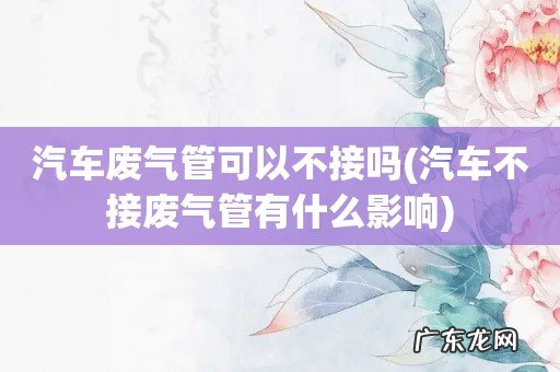 汽车不接废气管有什么影响 汽车废气管可以不接吗