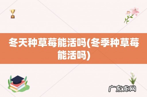冬季种草莓能活吗 冬天种草莓能活吗