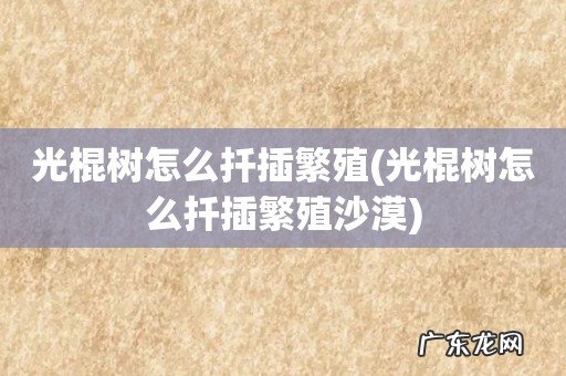 光棍树怎么扦插繁殖沙漠 光棍树怎么扦插繁殖