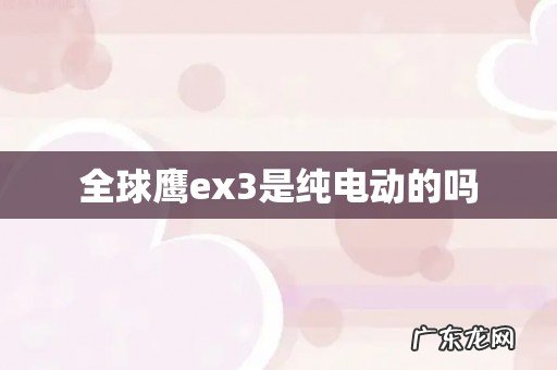 全球鹰ex3是纯电动的吗
